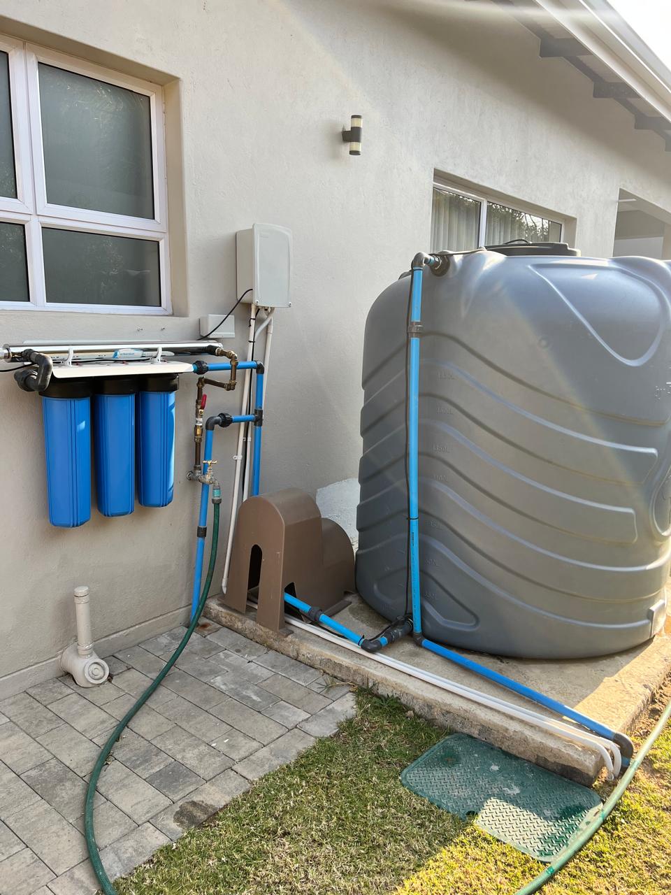 Water tank and filtration installation &mdash; Residential Renovation Project, Mazibuko Trading & Projects